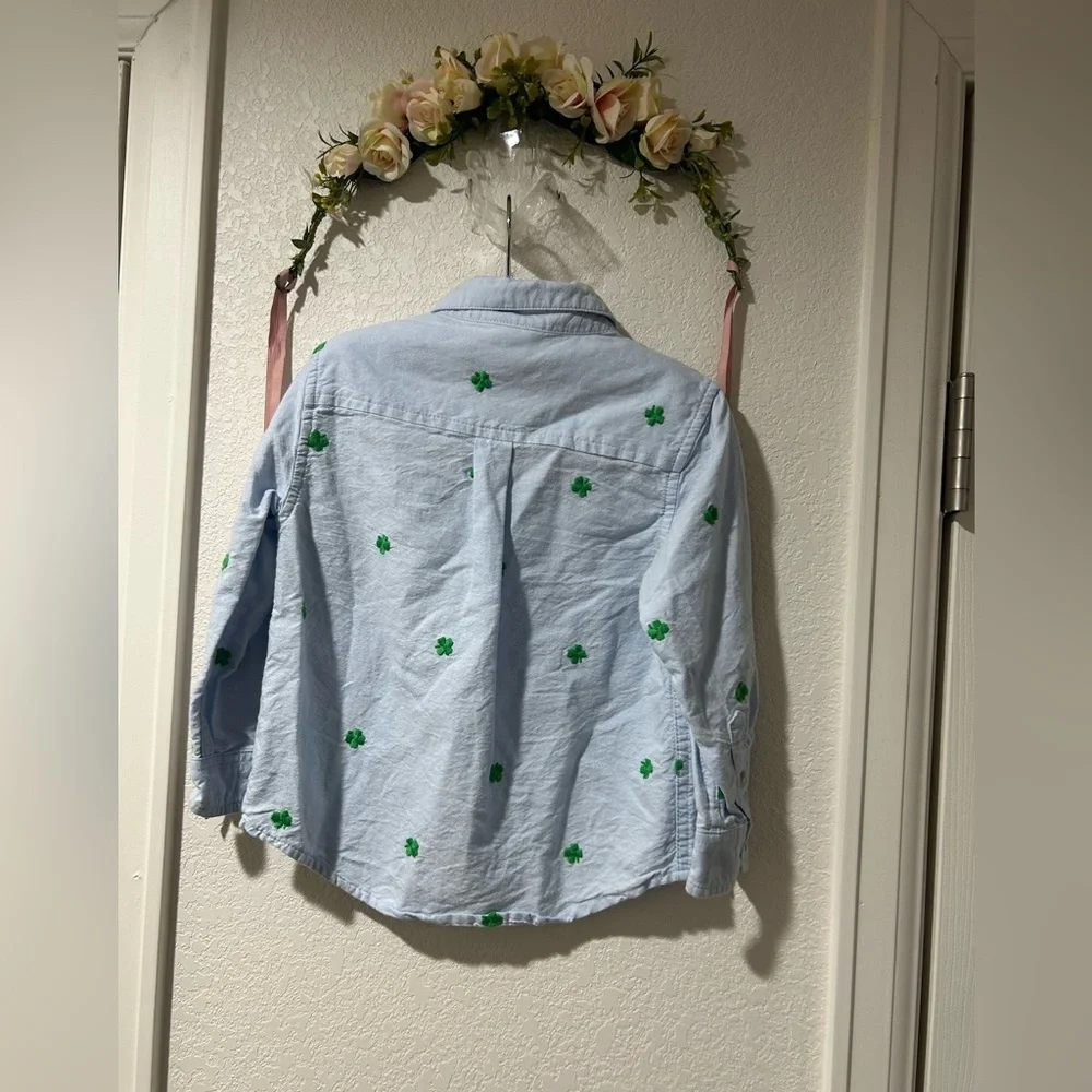 Gymboree Boys Button-Down Shirt with Green Clover Print